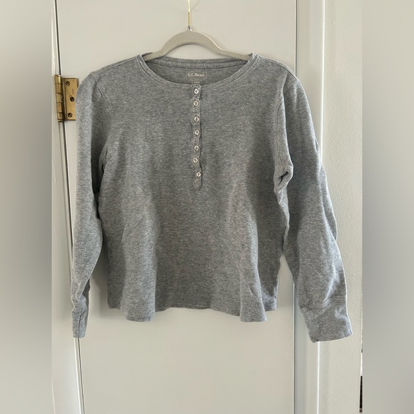 L.L. Bean Tops - L.L. Bean Heather Gray Henley Top